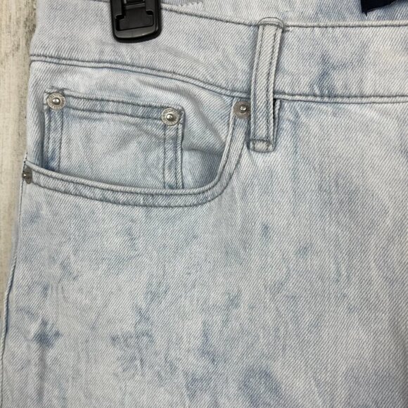 Calvin Klein High Rise Straight denim jeans bleached tie dye raw hem distressed - Picture 4 of 12